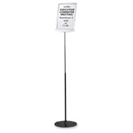 DURABLE OFFICE PRODUCTS . Floor Sign Holder - Adjust. Height- 11in.x11in.x40-60in.- Gray-Clear DU463580